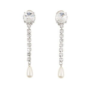 Miu Miu Miu Earrings Crystal Faux Pearl